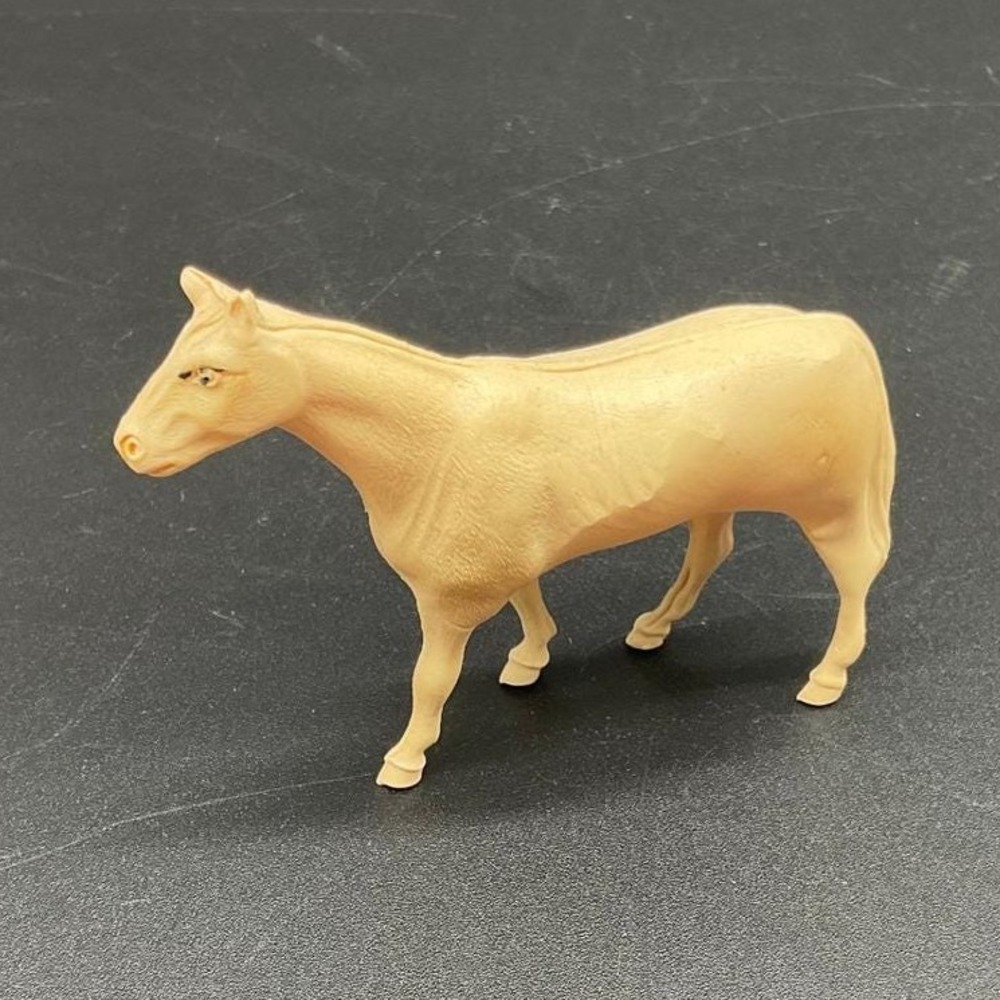 Vintage Celluloid Blow-Mold Style‎ Horse Figurine 3.5″ Tan Plastic Horse Retro